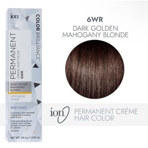 Ion 6WR Dark Golden Mahogany Blonde Permanent Crème Hair Color Full Coverage